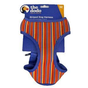 The Dodo Striped Medium Dog Harness Easy Step In Soft Breathable Mesh D-Ring